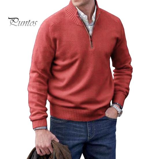 

Мужской свитер, пальто, полумолния, трикотаж, эластичный, с длинными рукавами, воротником-стойкой, верхняя одежда, чистый цвет, повседневная одежда в английском стиле, школьный свитер средней длины XXXL