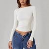 European & American Style Backless Long-Sleeve Slim Fit Tops - Sexy, Stylish Autumn Round Neck T-Shirts for Women