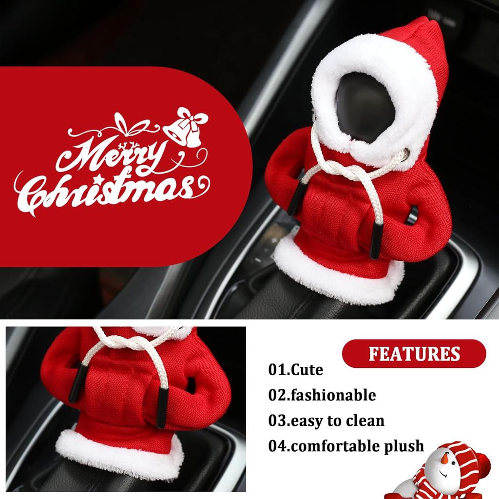 OFBAND Hoodie Car Gear Shift Cover,Christmas Car Decor Gear Shift Knob Cover for Manual/Automatic Shift Knob,Universal Interior Car Accessories