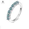 BIJOX STORY 3mm Gemstone Moissanite Ring for Women S925 Silver White Gold Stackable Wedding Band Diamond Matching Gift