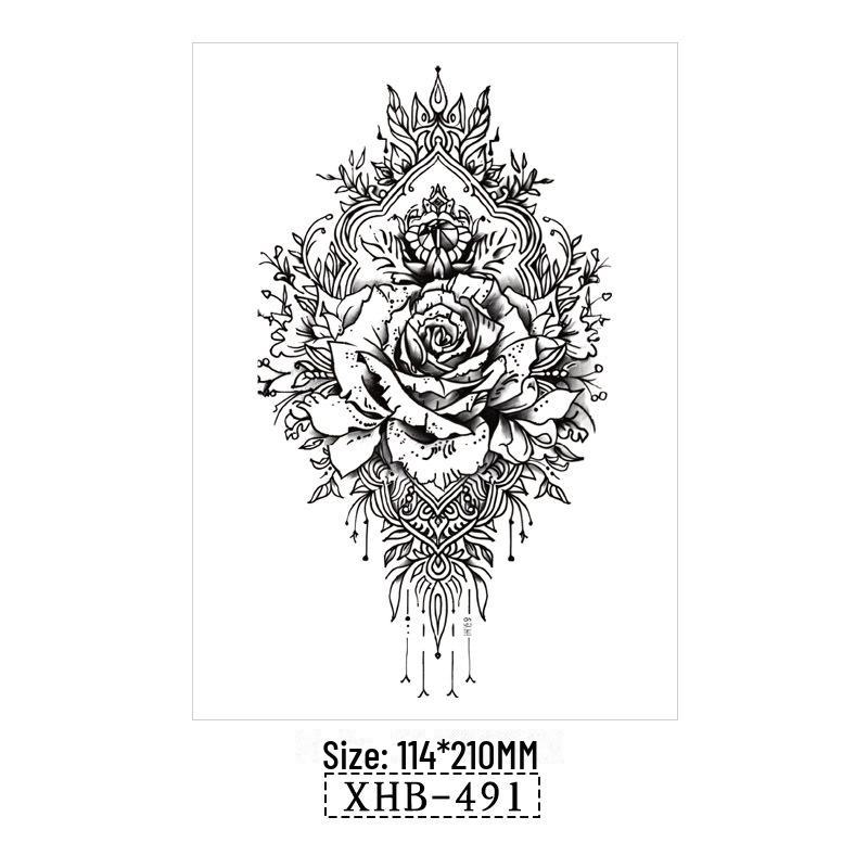 Vattentäta Svarta Djur Halvarm Tatuering Klistermärken