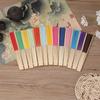 Set of 6 Foldable Paper Fans with Bamboos Frame Portable Cooling Accessories for Outdoor Event Parties Favor DIY Craft