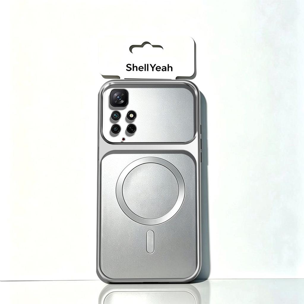 Metallic MagSafe Casing for Xiaomi Redmi 10 2022 Luxury Large Lens Protection Case