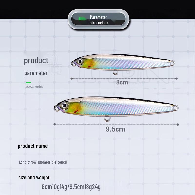 Flying Ghost Pencil Lure: Long Cast, Trembling Slow Sink for Topmouth Culter, Freshwater & Saltwater Fishing
