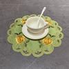 New Placemat European Pastoral Green Embroidery Coaster Floral Decoration Polyester Fabric Household Teacup Mat