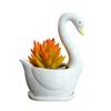 Maceta Cisne Cerámica Maceta Suculentas Decoración para Hogar Alféizares Mesa de Cocina Blanca