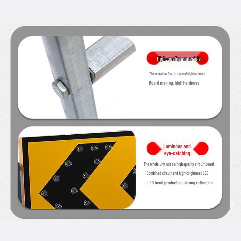 Solar LED Directional Guide Sign - Yellow Flashing