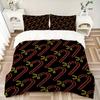 3Pcs Candy Cane Pattern Printed Bedding Set, Breathable And Soft, Machine Washable, Christmas Gift, Suitable for Bedroom Decoration, 15142