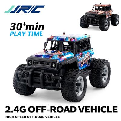 JJRC Q181 30KM/H 1:20 RC Car with LED Lights 2.4Ghz Double Motors RC Monster Truck All Terrain Off Road High Speed RC Racing Car Toy Kids Gift