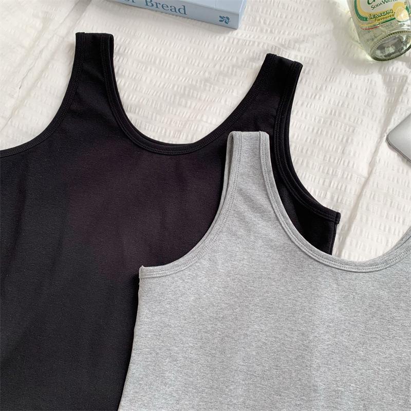 Double-Layer Lace Mesh Sleeveless Cotton Vest