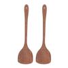 2pcs Wooden Spatula Household Hanging Long Handle Flat Wooden Spatula for Mixing and Turning38.5cm   15.2in