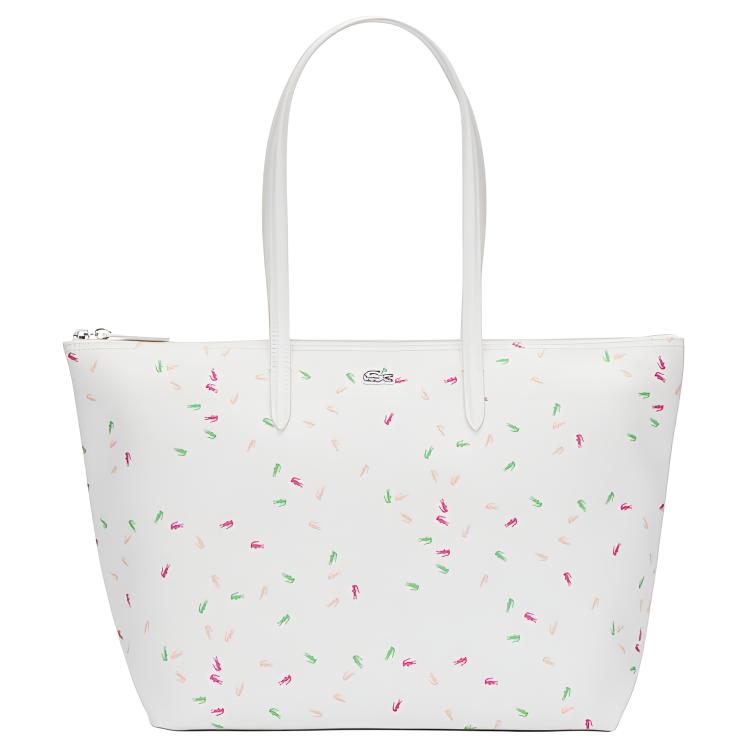 Lacoste Fashion Logo PVC Tote Bag Women Tote Bags White NF4937SJ-Q73 White