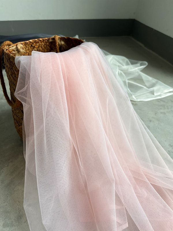 High-end nude pink anti-thread mesh fabric suitable for wedding dresses evening gowns and designer clothing fabrics