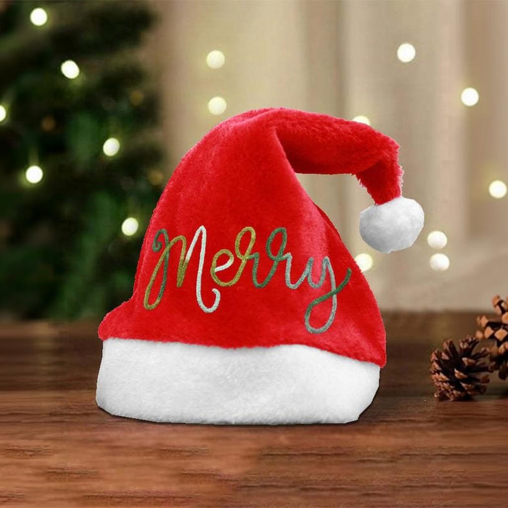 Plush Christmas Hat for Men and Women, Cozy Winter Holiday Novelty Hat for Parties