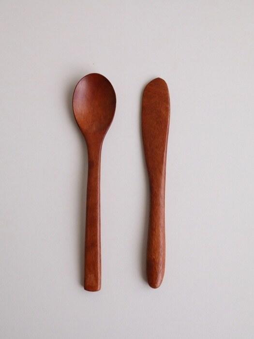 

Elegant Table Mini Wood Cutlery (Wood Spoon, Butter Knife, Camping Picnic) tea spoon