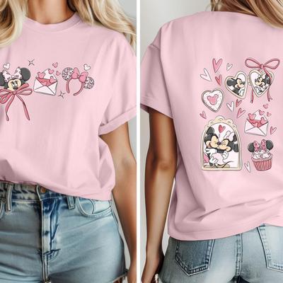 Comfort Colors® Coquette Bow Valentine Shirt, Minnie Valentines Day T-Shirt, Valentine Girls Trip Shirt