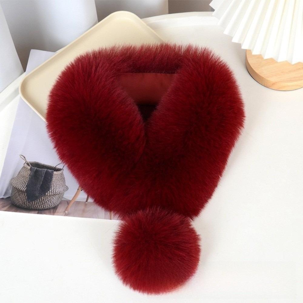 Thickened Imitation Fur Scarf Magnetic Cross Neck Warmer Gifts Plush Scarf  Girl