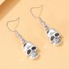 Trendy Fashion Statement Skull Head Pendant Earrings For Women Geometric Design