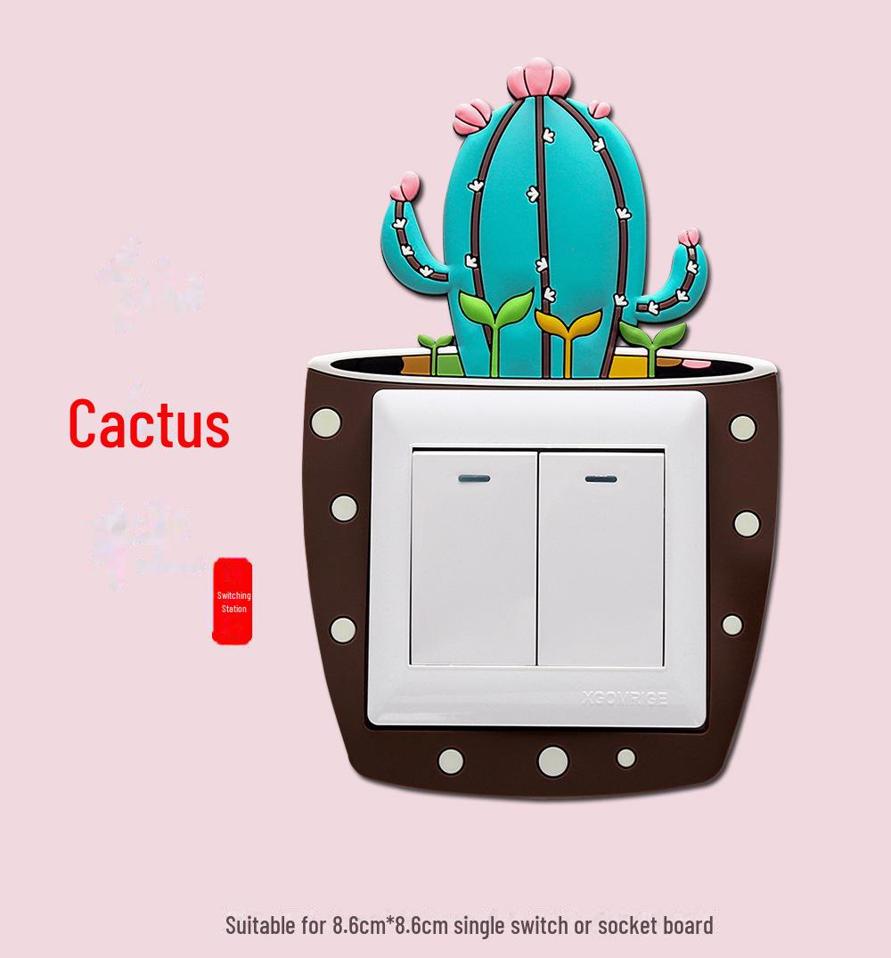 

Светящаяся накладка на выключатель «Кактус»: Креативные настенные наклейки и декоративные накладки на розетки 8.6cm Switch