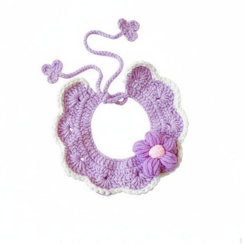 Flower Cat Soft Knit Knitted Cute & Stylish Dog Bib for Daily Wear, Photo Shoots,