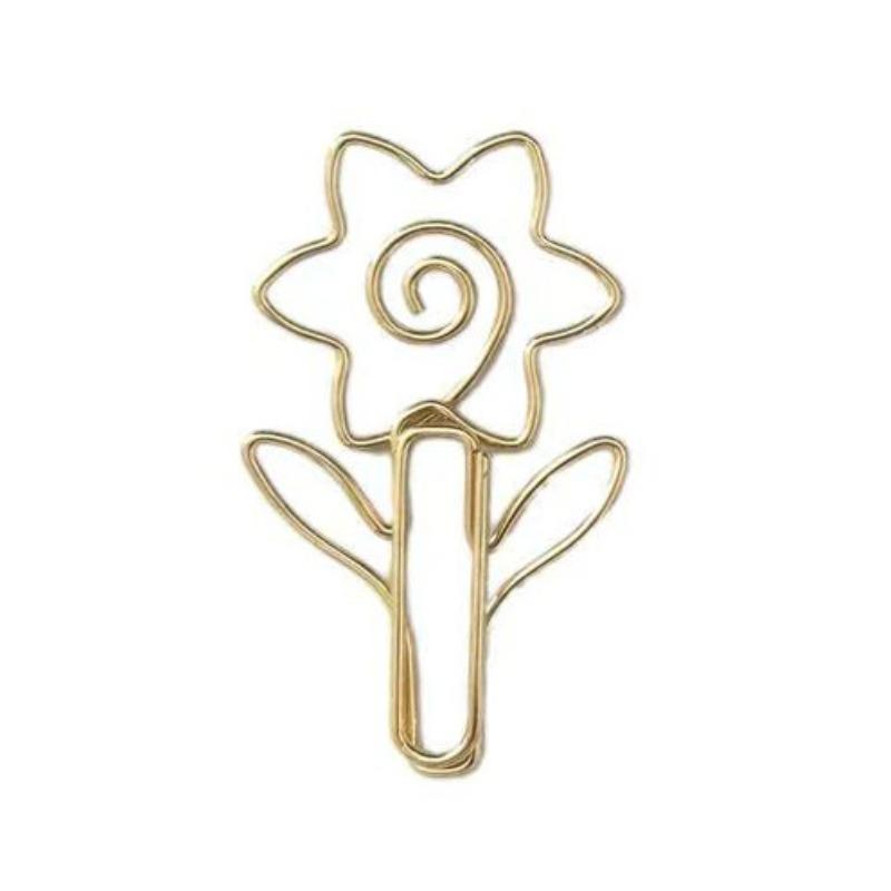 20pcs/Set Sunflower Paperclip, Creative Flower Paperclip, Cute Office Student Memo Clip