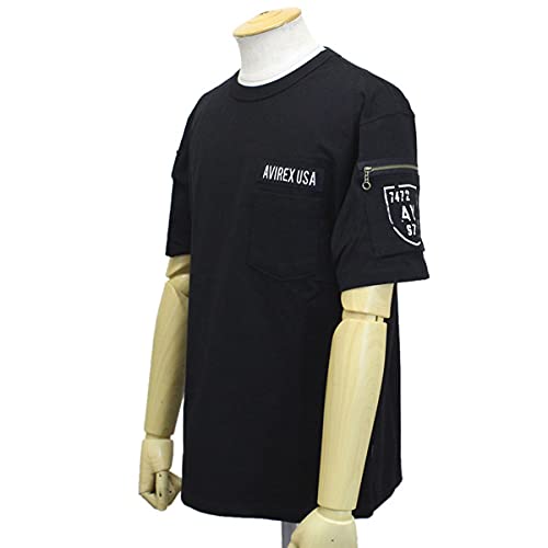 Avirex 6113328 S/S FATIGUE TEE Kurzarm Fatigue T-Shirt 09BLACK XL