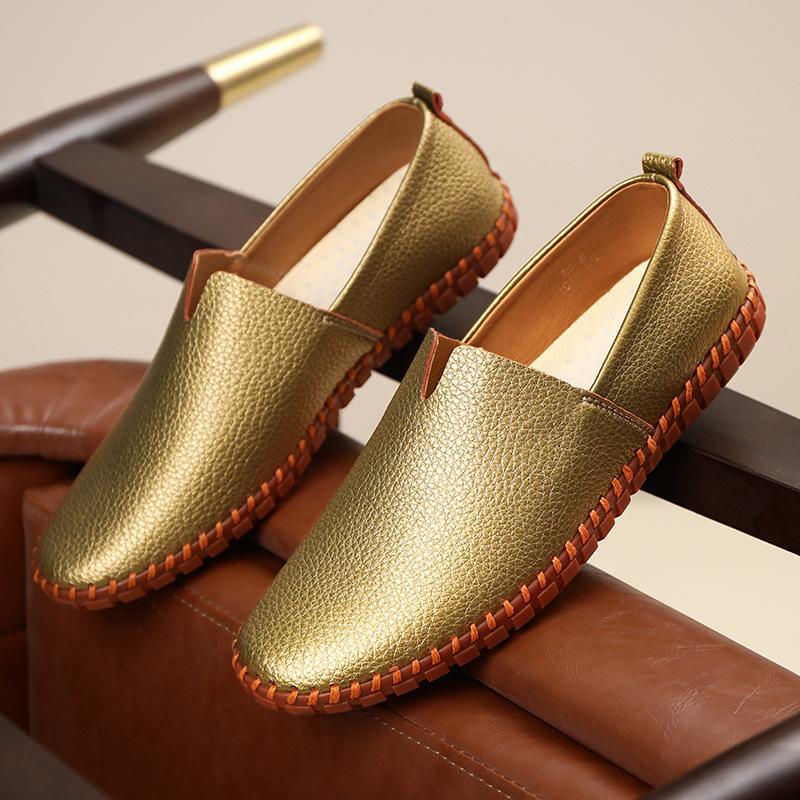 Fashion Men Loafers Fashion Handmade Cow Leather Shoes Moccasins Soft Soled Comfort Driving Shoes for Men Casual Leather Shoe Boat Shoes