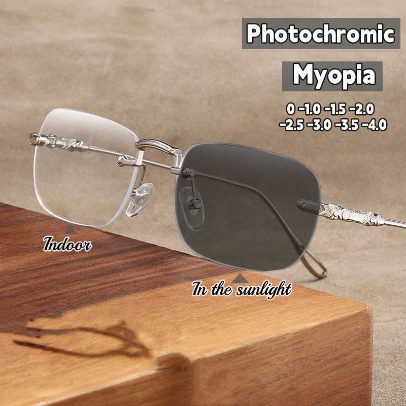 Модные фотохромные очки для близорукости без оправы — фото 3
