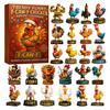 F-Caw-F Chicken Advent Calendars 2025 24 Days Chicken Ornaments Christmas Countdown Calendar