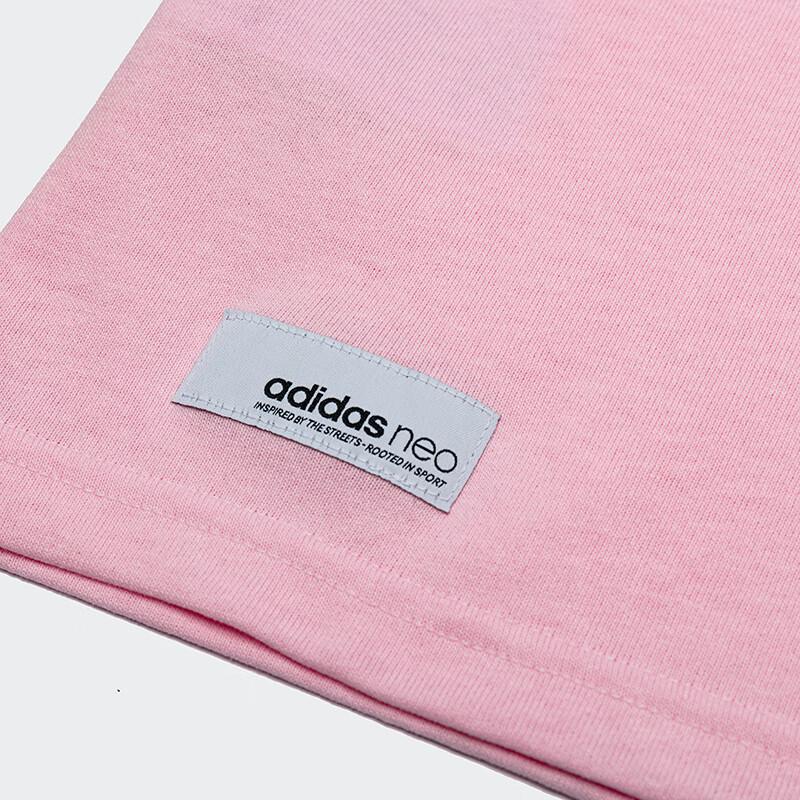 Adidas Solid Color Round Neck Pullover Short Sleeve Raglan T-Shirt Women Tops Pink HB1202