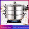 Stainless Steel Multi-Layer Steamer Stockpot for Induction & Gas Stoves
