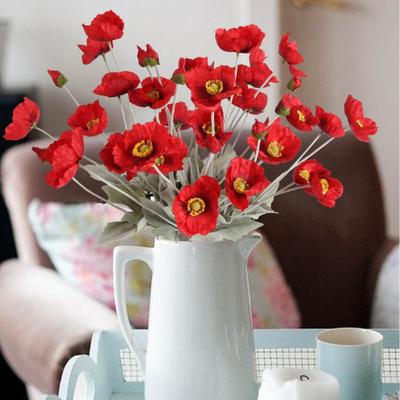8 Pcs Artificial Poppies Flower Silk Poppy Flowers Faux Flowers Poppy Plants Fake Flowers Bulk for Home Decorations Floral Arrangement Wedding Bouquet
