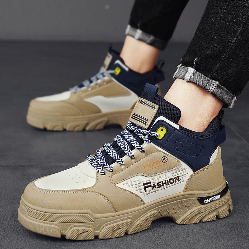 Outdoor High-top Shoes Thick-soled Hard-soled Wolf Warrior Martin Boots Trendy Ins Leather Boots