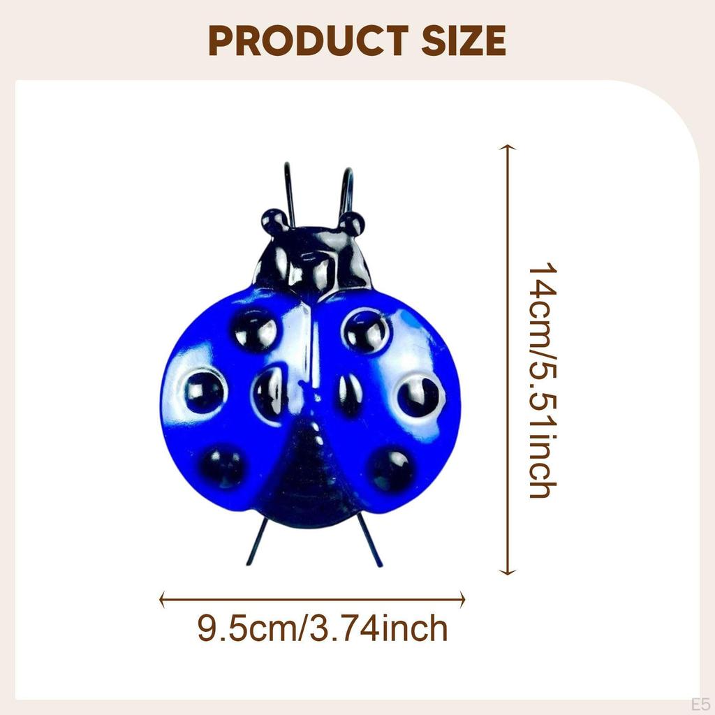 Ladybug Garden Decor Metal Ornament for Outdoor And Indoor Areas