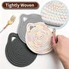 Cat Ear Coasters Set, Handmade Bright Pink Woven Coasters, Non-Slip Absorbent Drink Coasters (With Holder)