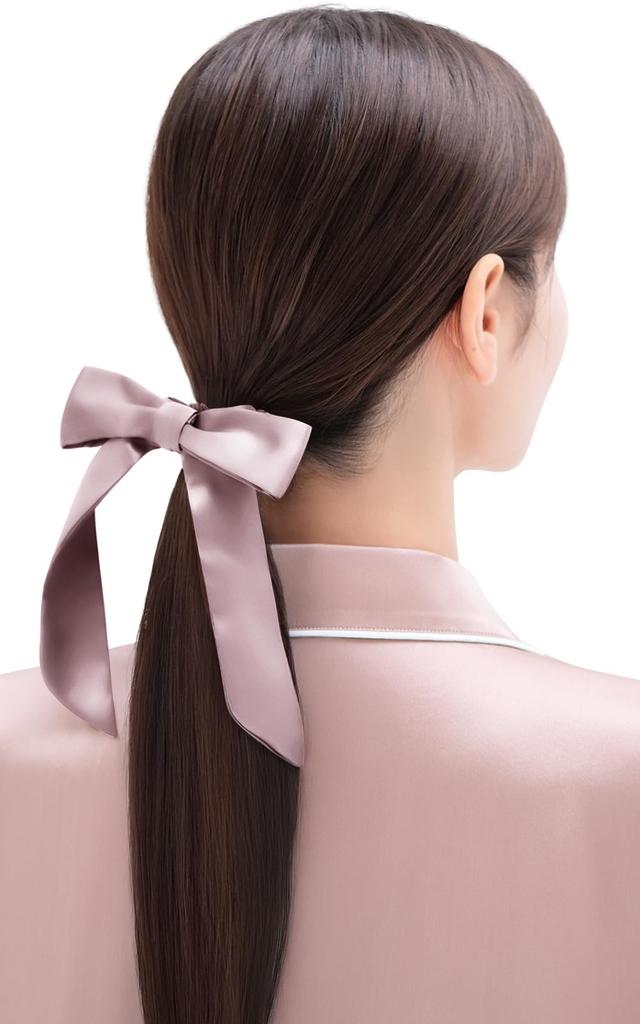 Silk Hair Stylish Hair Adult Hair Cocosilk Silk Hair Tie Ash [COCOSILK] Tie, Ribbon, Scrunchie, Non-Staining, 100% Silk, Tie, Accessory, (Medium