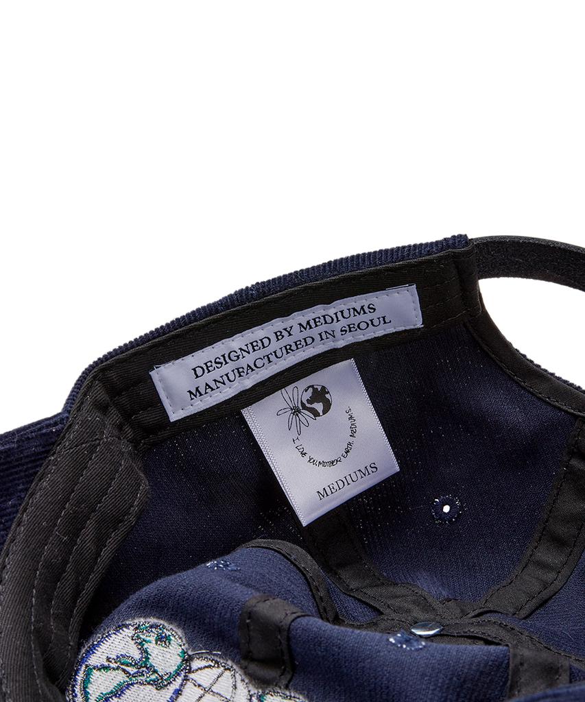 Midieomseu Corduroy Earth Ball Cap - Navy