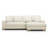 Reversible Convertible Corner Sofa - 3 Places - MALLO - Beige Corduroy Fabric - 232 X 138/99 X 76 Cm