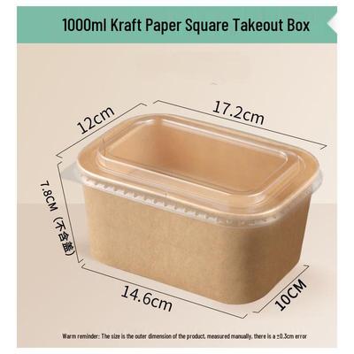 Contenants alimentaires jetables en papier kraft avec couvercles