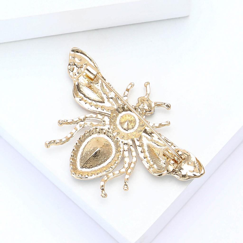 Stylish Rhinestone Bee Brooches for Women Unisex Crystal Glass Insect Pins Event Funny Luxury Gifts New Year Friends Decoration