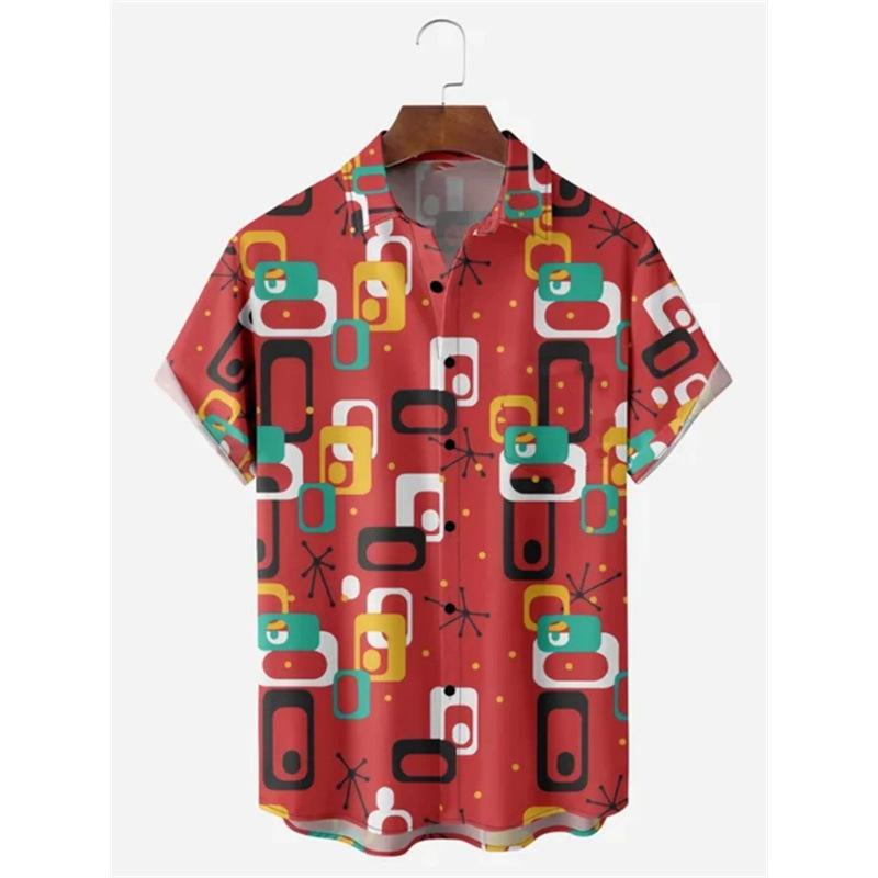 Men's summer short-sleeved Hawaiian shirt, fashionable and casual, perfect for beach vacations