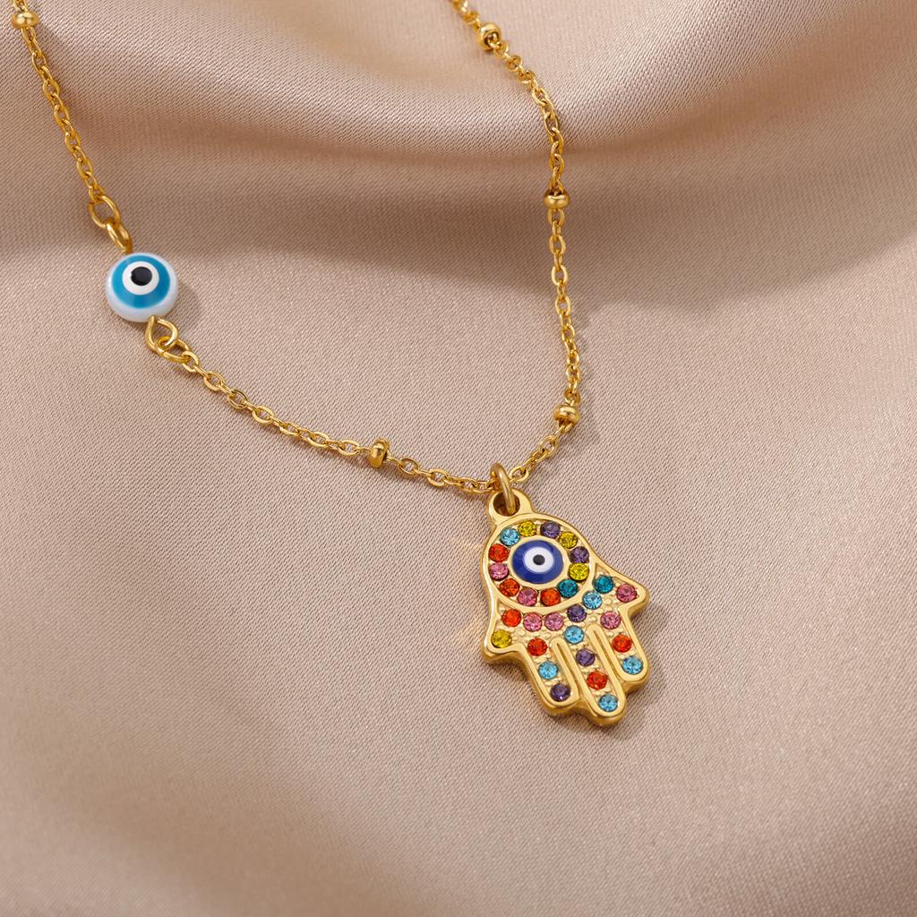 Evil Eye Necklaces For Women Stainless Steel Gold Color Charm Choker Neckalce Christmas Jewelry Accessories Gift