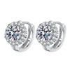 One Carat Sunflower Moissanite Earrings - Super Shiny Women's Hoops & Cuffs