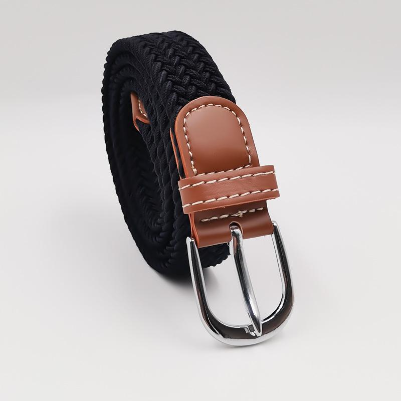 Men and Women Pin Buckle Canvas Belts, Thin Elastic Elastic Belts, Young Students Knitted Canvas Belts