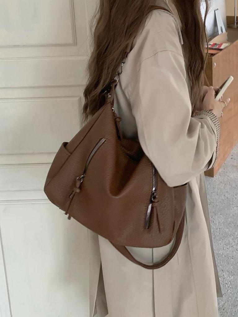 2025 Trendy Retro Korean-Style Large Capacity Handbag & Crossbody Tote for Women