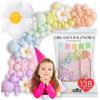 Pastel Daisy Balloon Garland, Birthday Balloons, Flowers, Xxl, 139 Pcs.