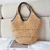 Straw Tote Bag Large Capacity Straw Bag For Women Woven Fashion Handmade Boho Shoulder Bag High-end Seaside Vacation Beach Bag