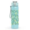1PC Light Green Leaf Linear Texture 750ml Color Plastic Sports Water Bottle Leakproof Flip Straw Lid For Sports Office Home Use