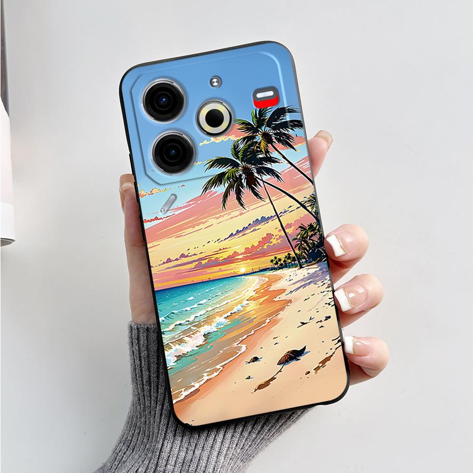 6.78" For Tecno Pova 6 Neo Case Pova6 Neo Back Cover Stylish Pattern Black Silicone Soft Phone Cases For Tecno Pova 6 Neo Fundas
