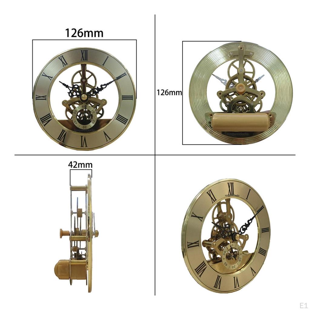 Openwork Clock Movement Visible Gears MechanicalStyle Easy To Read